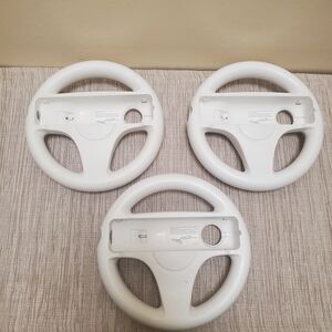 Lot of 3 White Nintendo Wii Mario Kart Wii Wheels OEM RVL-024